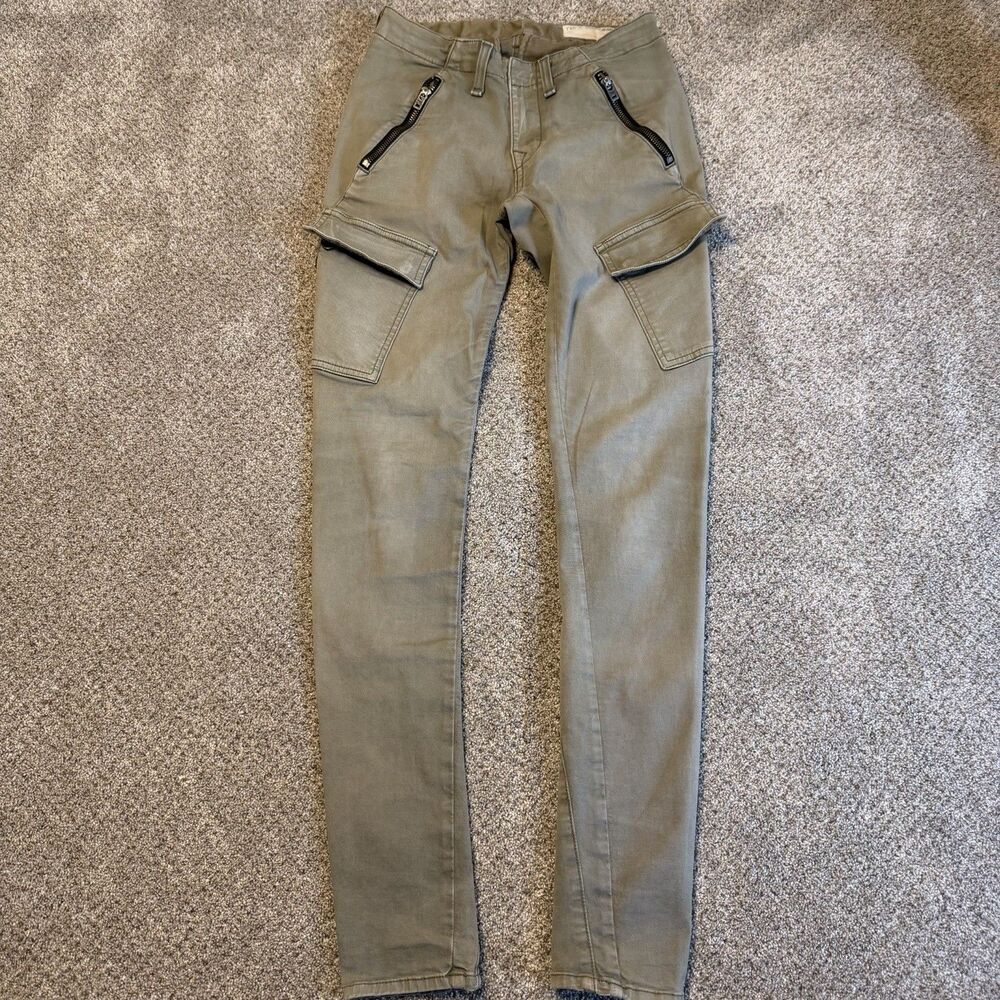 Rag & Bone Bowery Skinny Cargo Pants Utility Army Green Size 24